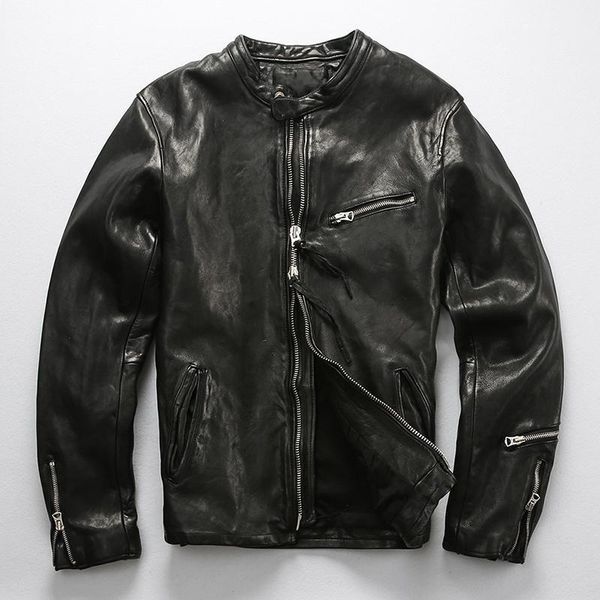 men sheep genuine leather black jacket designer outwear coat slim fit vintage motorcycle rider jackets 2021 men's & faux
men sheep genuine leather black jacket designer outwear coat slim fit vintage motorcycle rider jackets 2021 men's & faux
