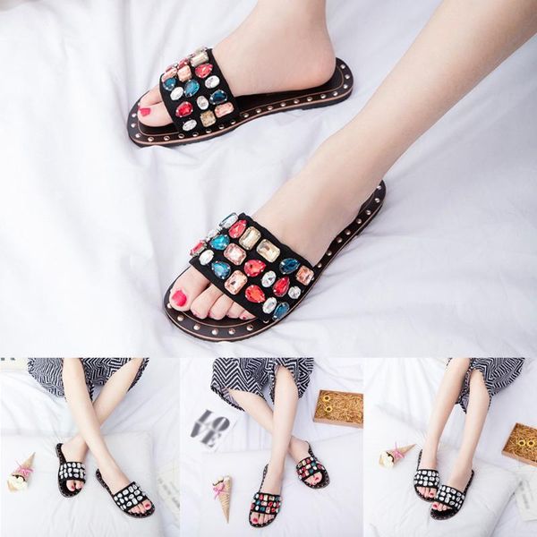slippers shoes women summer woman flat sandals rhinestone beach house ladies slides sandalia feminina 4.23, Black
slippers shoes women summer woman flat sandals rhinestone beach house ladies slides sandalia feminina 4.23, Black
