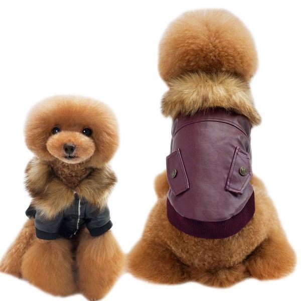 winter pet dog thick clothes fleece warm costume fur collar pu coat for small dogs apparel
winter pet dog thick clothes fleece warm costume fur collar pu coat for small dogs apparel