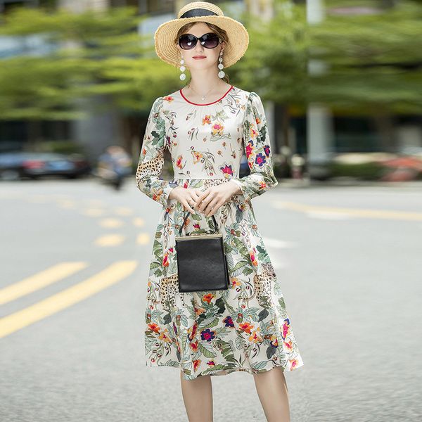 dresses vestidos feminino autumn women o-neck wild animal floral print long sleeve large swing casual clothing ladies, Black;gray
dresses vestidos feminino autumn women o-neck wild animal floral print long sleeve large swing casual clothing ladies, Black;gray