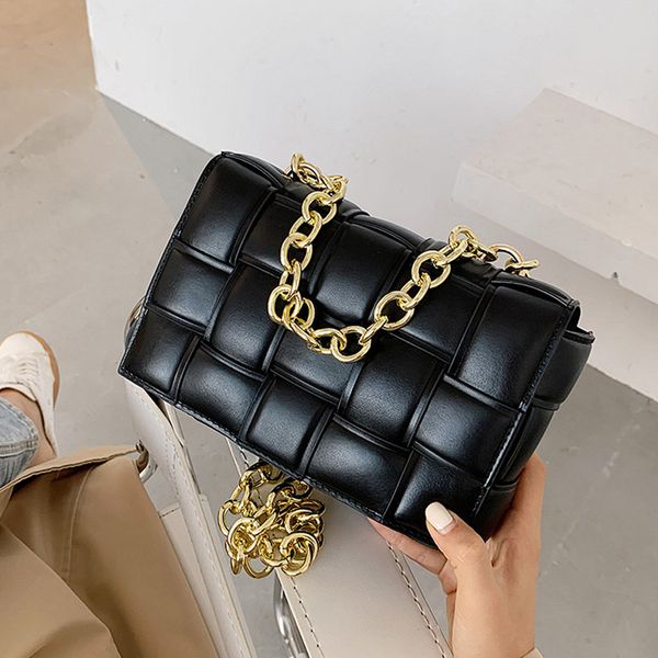 luxury women shoulder bag weave leather flap for woman 2021 brand designer handbags thick chain crossbody bags female
luxury women shoulder bag weave leather flap for woman 2021 brand designer handbags thick chain crossbody bags female