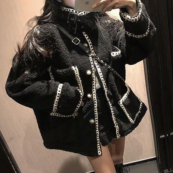 women's jackets fall and winter version of ins small fragrance jacket loose retro-style fashion imitation lamb thick cardigan coat, Black;brown
women's jackets fall and winter version of ins small fragrance jacket loose retro-style fashion imitation lamb thick cardigan coat, Black;brown