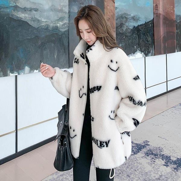women's fur & faux 2021 winter women real coat sheep shearing jacket short wool stand collar streetwear casual female outerwear x792, Black
women's fur & faux 2021 winter women real coat sheep shearing jacket short wool stand collar streetwear casual female outerwear x792, Black