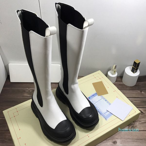 women's designer platform tread slick knee boots white microfiber leather chelsea boot 5665, Black
women's designer platform tread slick knee boots white microfiber leather chelsea boot 5665, Black