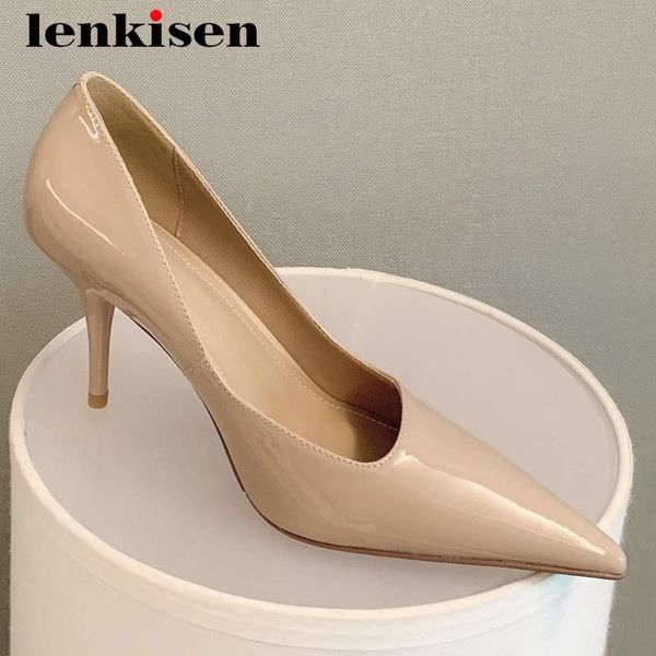 dress shoes lenkisen evening party cow patent leather nightclub pointed toe thin high heel slip on elegant lady modern women pumps l65, Black
dress shoes lenkisen evening party cow patent leather nightclub pointed toe thin high heel slip on elegant lady modern women pumps l65, Black