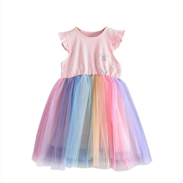 summer infant kids baby girls girl dresses mesh rainbow color fly sleeve patchwork princess clothes, Red;yellow
summer infant kids baby girls girl dresses mesh rainbow color fly sleeve patchwork princess clothes, Red;yellow