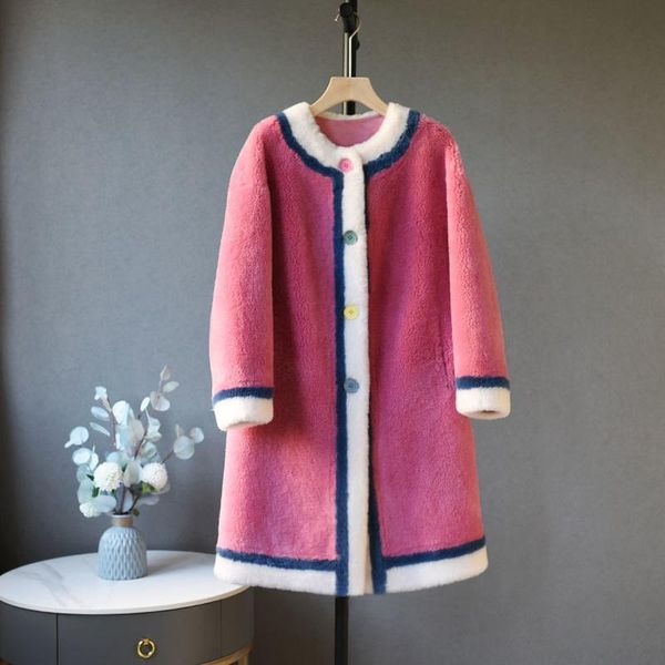 women's fur & faux winter women long real coat sheep shearing jacket female o-neck elegant genuine coats wool outwear casaco feminino x, Black
women's fur & faux winter women long real coat sheep shearing jacket female o-neck elegant genuine coats wool outwear casaco feminino x, Black