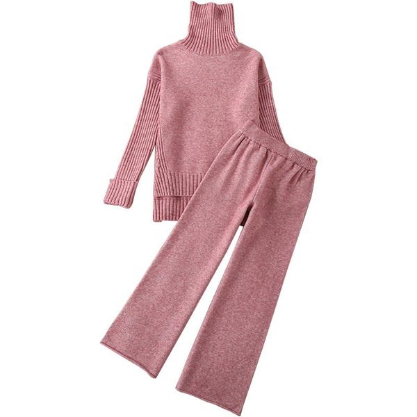 women's two piece pants knitted sweater set 2021 fall winter clothes loose thickened pullovers turtleneck wide leg suits, White
women's two piece pants knitted sweater set 2021 fall winter clothes loose thickened pullovers turtleneck wide leg suits, White