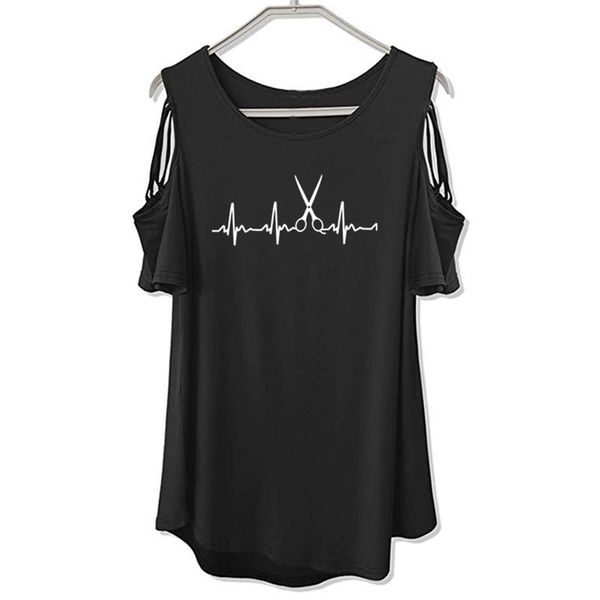 new summer heartbeat hairdresser t shirt women short sleeve girls tshirt barber t-shirt off shoulder hollow femme tee 210324, White
new summer heartbeat hairdresser t shirt women short sleeve girls tshirt barber t-shirt off shoulder hollow femme tee 210324, White