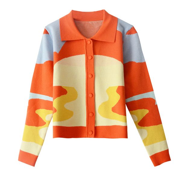 knits sunset painting crop autumn jacquard knit sweater women lapel long sleeve cropped cardigan top, White
knits sunset painting crop autumn jacquard knit sweater women lapel long sleeve cropped cardigan top, White