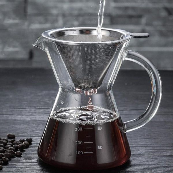 coffee pots 400ml heat resistant maker glass pot with stainless steel funnel filter practical kettle durable coffeeware
coffee pots 400ml heat resistant maker glass pot with stainless steel funnel filter practical kettle durable coffeeware