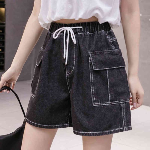 women's jeans loose women black denim shorts elastic high waist fashion korean wide leg plus size summer streetwear baggy pezi, Blue
women's jeans loose women black denim shorts elastic high waist fashion korean wide leg plus size summer streetwear baggy pezi, Blue