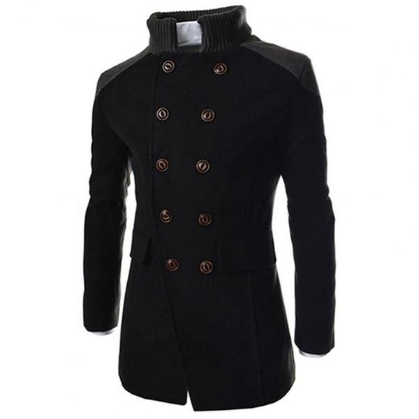 men's trench coats men mid length cardigan double-breasted turn-down collar solid color double-sided lightweight woolen winter overcoat, Tan;black
men's trench coats men mid length cardigan double-breasted turn-down collar solid color double-sided lightweight woolen winter overcoat, Tan;black
