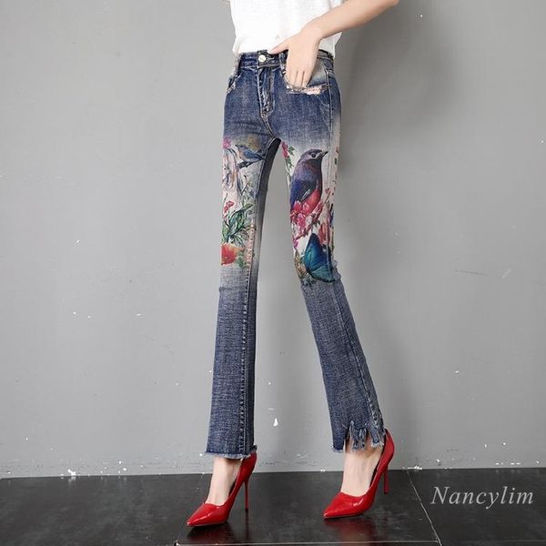 women's jeans pretty painted flare pants women 2021 spring summer retro printed burrs tassle ladies clothes slim skinny stretch, Blue
women's jeans pretty painted flare pants women 2021 spring summer retro printed burrs tassle ladies clothes slim skinny stretch, Blue