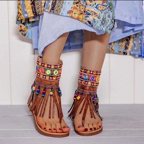 women bohemian sandals flat tassels casual summer beach soft ladies shoes chaussures femme plus size 43, Black
women bohemian sandals flat tassels casual summer beach soft ladies shoes chaussures femme plus size 43, Black