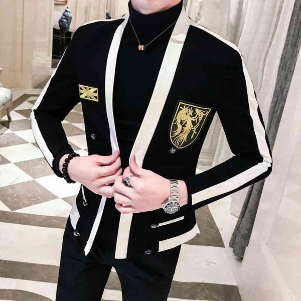 men's suits & blazers men's clothing small embroidered, elegant jacket for men spring slim leisure blazers/men business fashion gn, White;black
men's suits & blazers men's clothing small embroidered, elegant jacket for men spring slim leisure blazers/men business fashion gn, White;black