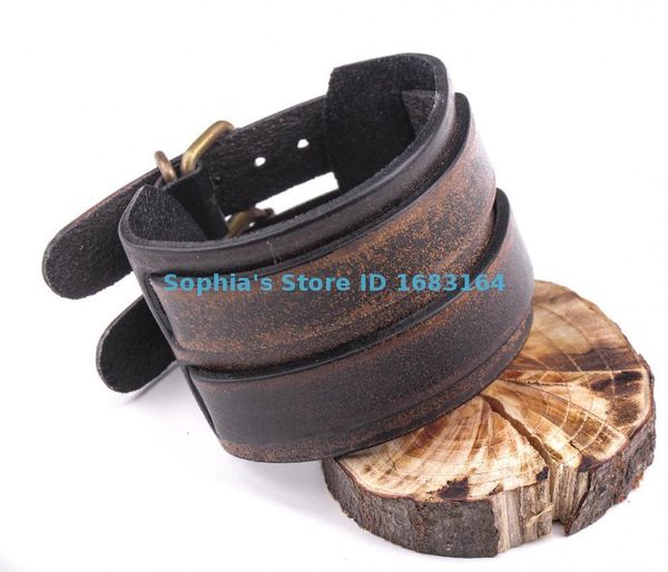 tennis s549 fashion jewelry vintage brown cool punk biker style double band men's leather bracelet wristband wide cuff, Golden;silver
tennis s549 fashion jewelry vintage brown cool punk biker style double band men's leather bracelet wristband wide cuff, Golden;silver