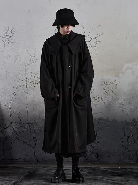 women's trench coats retro vintage black color ladies long hooded female stylish overcoat, Tan;black
women's trench coats retro vintage black color ladies long hooded female stylish overcoat, Tan;black
