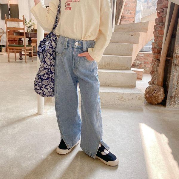 toddler girls jeans pants korean baby wide leg denim 2021 spring autumn fashion split for kids trousers, Blue
toddler girls jeans pants korean baby wide leg denim 2021 spring autumn fashion split for kids trousers, Blue