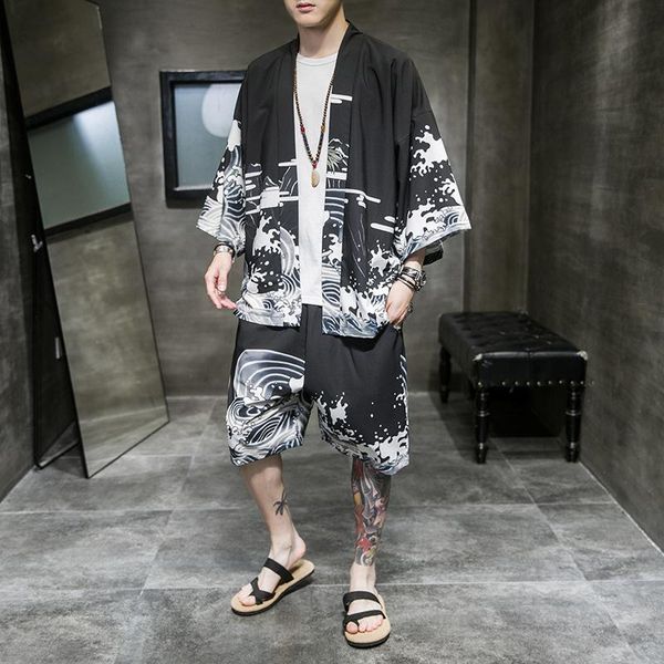 ethnic clothing kimono cardigan suit men japanese summer shorts set yukata men's haori obi wave print coat traditional japan, Red
ethnic clothing kimono cardigan suit men japanese summer shorts set yukata men's haori obi wave print coat traditional japan, Red