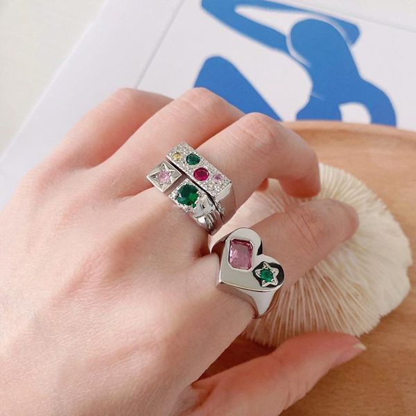 wedding rings trendy colorful zircon love heart geometric round gold silver color metal opening ring for women simple finger jewelry, Slivery;golden
wedding rings trendy colorful zircon love heart geometric round gold silver color metal opening ring for women simple finger jewelry, Slivery;golden