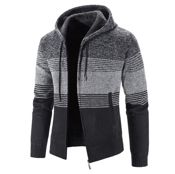 men's sweaters jackets winter hoodie stripeand velvet padded patchwork warm cardigan knitted jacket long-sleeved windbreaker coat, White;black
men's sweaters jackets winter hoodie stripeand velvet padded patchwork warm cardigan knitted jacket long-sleeved windbreaker coat, White;black