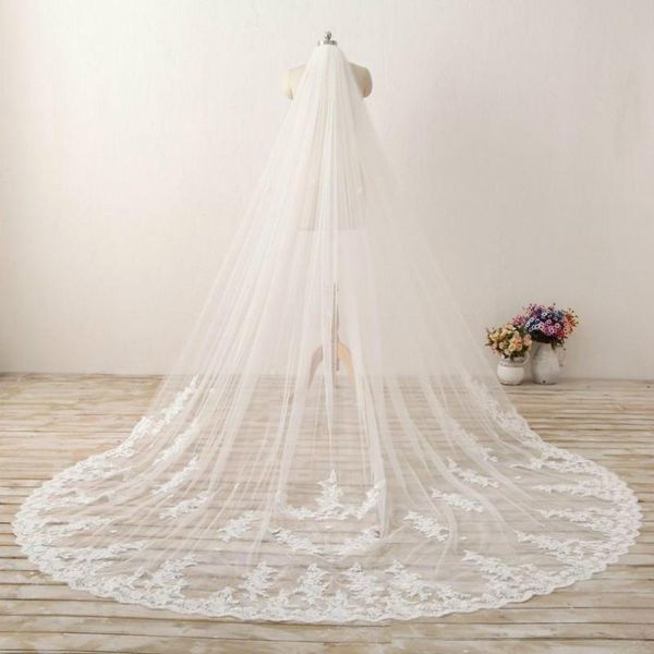 bridal veils romantic royal cathedral wedding lace veil soft tulle chapel with plain edge long ivory, Black
bridal veils romantic royal cathedral wedding lace veil soft tulle chapel with plain edge long ivory, Black