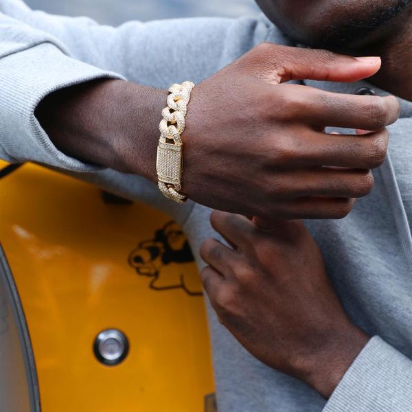 link, chain hip hop 18mm heavy prong clasp box buckle link cubic zirconia cuban bracelet men women iced out white gold plated jewelry, Black
link, chain hip hop 18mm heavy prong clasp box buckle link cubic zirconia cuban bracelet men women iced out white gold plated jewelry, Black