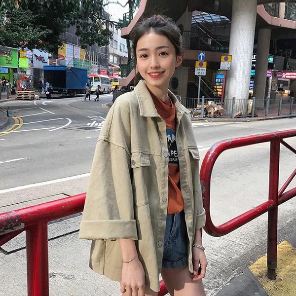 women's jackets fashion women tooling jacket autumn female harajuku windbreaker coats outwear streetwear bf style casual loose retro, Black;brown
women's jackets fashion women tooling jacket autumn female harajuku windbreaker coats outwear streetwear bf style casual loose retro, Black;brown