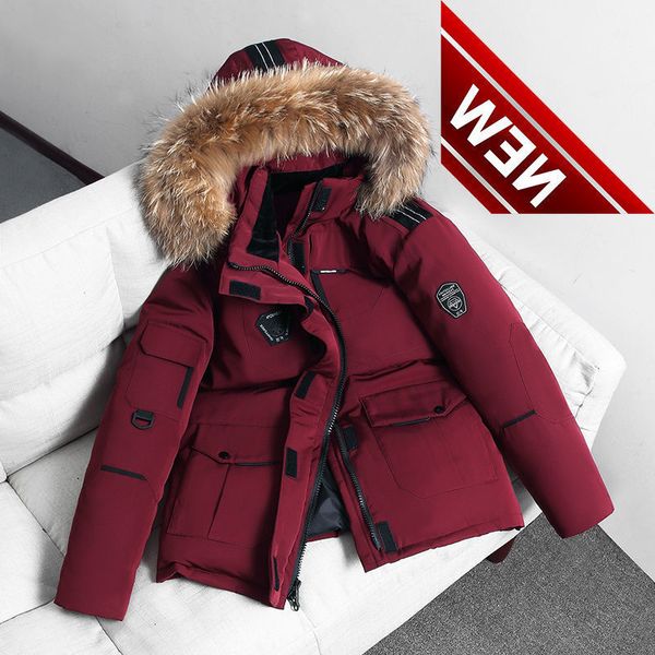 white duck down jacket loose large size thick hooded big fur collar couple slim warm korean, Black
white duck down jacket loose large size thick hooded big fur collar couple slim warm korean, Black