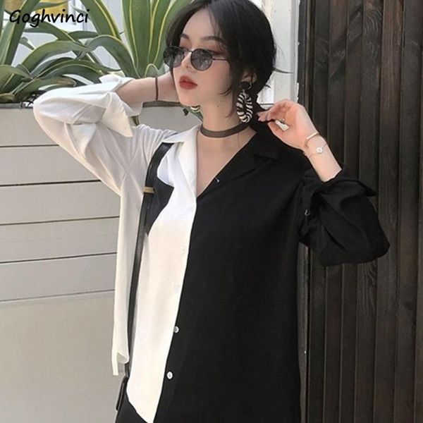 women's blouses & shirts women spliced notched collar bf office shirt womens panelled loose chic fashion streetwear ladies stylish all, White
women's blouses & shirts women spliced notched collar bf office shirt womens panelled loose chic fashion streetwear ladies stylish all, White