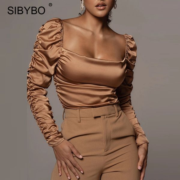 sibybo ruched square collar tshirt women vintage satin puff sleeve cute 2021 spring female streetwear backless short tee, Black;white
sibybo ruched square collar tshirt women vintage satin puff sleeve cute 2021 spring female streetwear backless short tee, Black;white