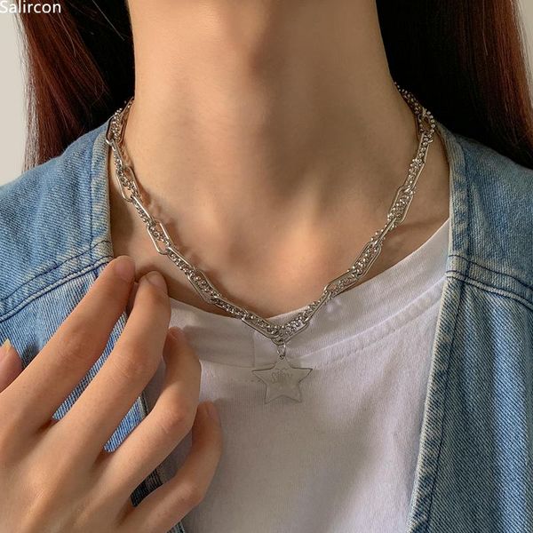 pendant necklaces hiphop silver color titanium steel statement short collar clavicle chain necklace for women men geometric star jewelry
pendant necklaces hiphop silver color titanium steel statement short collar clavicle chain necklace for women men geometric star jewelry