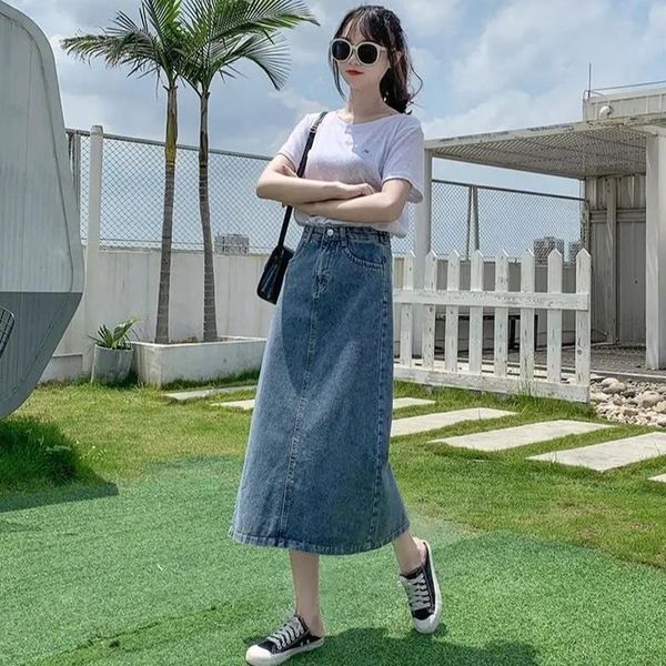 skirts spring and autumn women's mid-length 2021 high-waist denim skirt split ends hip, Black
skirts spring and autumn women's mid-length 2021 high-waist denim skirt split ends hip, Black