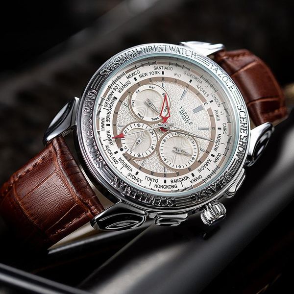 wristwatches yazole mens watches leather strap waterproof men's business wristwatch and box gifts for men watch reloj hombr, Slivery;brown
wristwatches yazole mens watches leather strap waterproof men's business wristwatch and box gifts for men watch reloj hombr, Slivery;brown