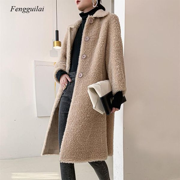 women's leather & faux winter women loose warm sheep shearing fur outwears female casual single breasted long plus size real lamb wool, Black
women's leather & faux winter women loose warm sheep shearing fur outwears female casual single breasted long plus size real lamb wool, Black