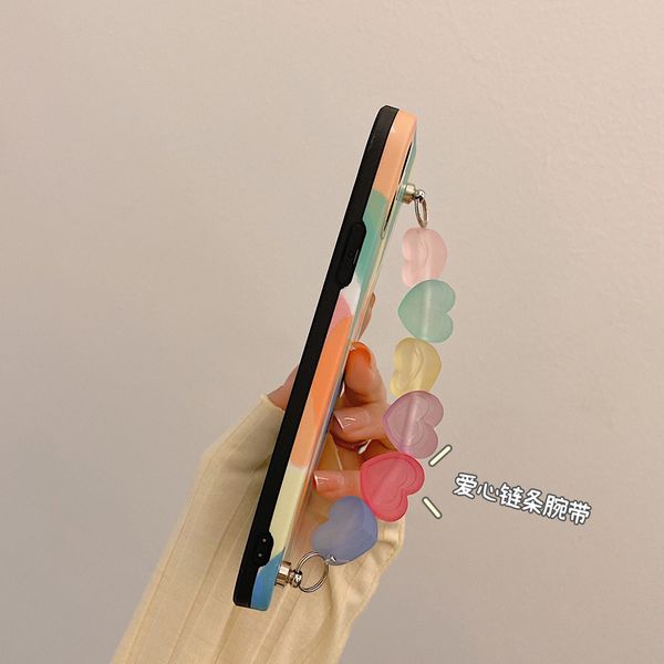 cute girls cases with colorful transparent heart chain compatible for iphone 12 pro max full cover phone case 97178 cute girls cases with colorful transparent heart chain compatible for iphone 12 pro max full cover phone case 97178