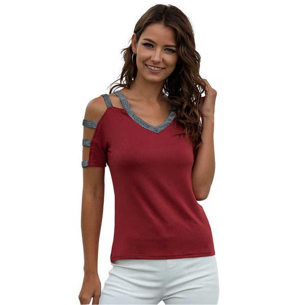 summer women v-neck short sleeve off shoulder tshirt female plus size ladies streetwear fashion tee shirt 210608, White
summer women v-neck short sleeve off shoulder tshirt female plus size ladies streetwear fashion tee shirt 210608, White