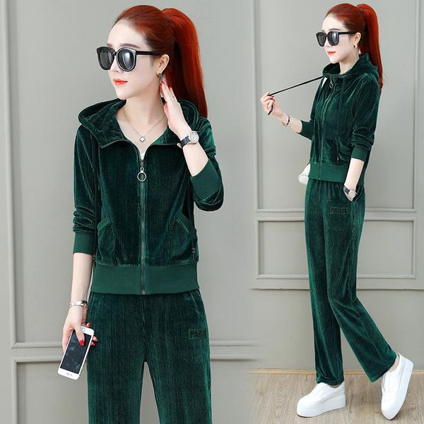 two piece dress gold velvet tracksuit women autumn set sequin hoodies coat + pants female casual velour 2pcs outfits matching, White
two piece dress gold velvet tracksuit women autumn set sequin hoodies coat + pants female casual velour 2pcs outfits matching, White