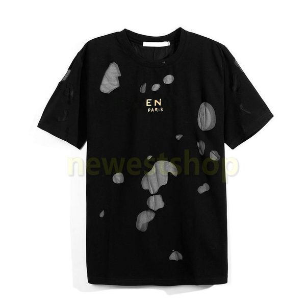2021 spring summer europe paris vintage golden black letters print t shirt fashion big broken holes tshirt men womens t shirt cotton tee top, White;black
2021 spring summer europe paris vintage golden black letters print t shirt fashion big broken holes tshirt men womens t shirt cotton tee top, White;black