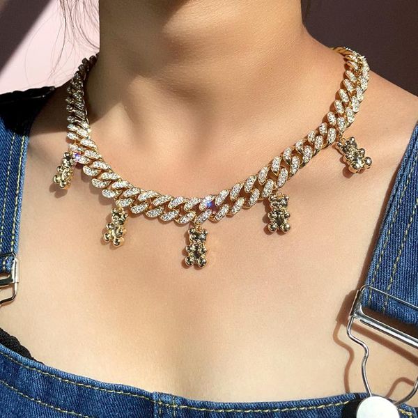 chokers cute cartoon bear charm shiny rhinestone cuban link chain necklace for women rainbow acrylic crystal daily jewelry, Golden;silver
chokers cute cartoon bear charm shiny rhinestone cuban link chain necklace for women rainbow acrylic crystal daily jewelry, Golden;silver