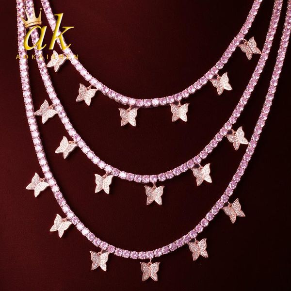 pink butterfly pendant 4mm 1 row tennis chain necklace hip hop jewelry men women link adjustable chains, Silver
pink butterfly pendant 4mm 1 row tennis chain necklace hip hop jewelry men women link adjustable chains, Silver