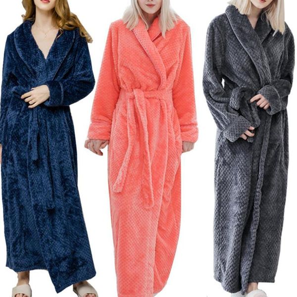 women's sleepwear winter sleep bath robe women men warm fleece robes bathrobe solid color thicken ankle-length night gown, Black;red
women's sleepwear winter sleep bath robe women men warm fleece robes bathrobe solid color thicken ankle-length night gown, Black;red