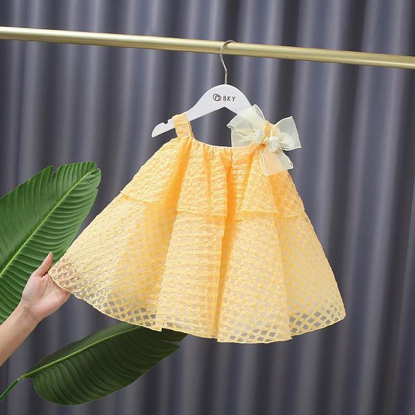 girl's dresses summer children's princess dress cute yellow bow and fresh children baby infant party mesh, Red;yellow
girl's dresses summer children's princess dress cute yellow bow and fresh children baby infant party mesh, Red;yellow
