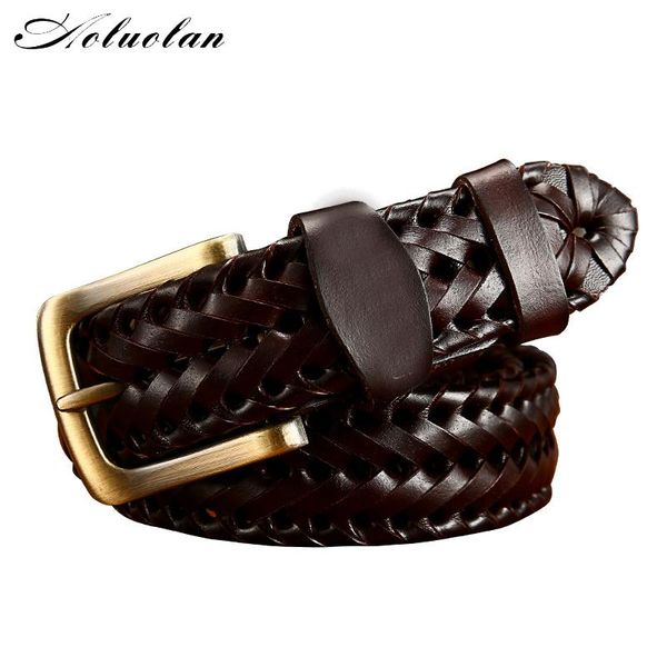 aoluolan braided strap genuine leather belt pin buckle belts for men quality luxury designer handwoven, Black;brown
aoluolan braided strap genuine leather belt pin buckle belts for men quality luxury designer handwoven, Black;brown