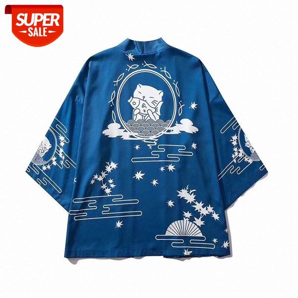japanese style lucky cat robe, wave pattern shirt, couple cloak, five-point sleeve t-shirt #qw8z, White;black
japanese style lucky cat robe, wave pattern shirt, couple cloak, five-point sleeve t-shirt #qw8z, White;black