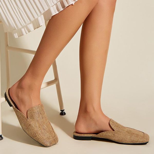 women slippers square toe autumn causal ladies mules breathable drag female flats outdoor slides fashion woman shoes, Black
women slippers square toe autumn causal ladies mules breathable drag female flats outdoor slides fashion woman shoes, Black