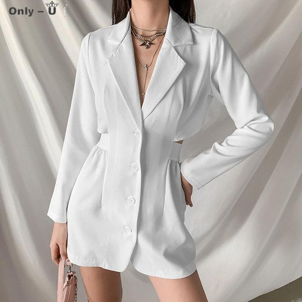 women's suits & blazers silhouette suit jacket waist back hollow design long sleeve white dress, White;black
women's suits & blazers silhouette suit jacket waist back hollow design long sleeve white dress, White;black