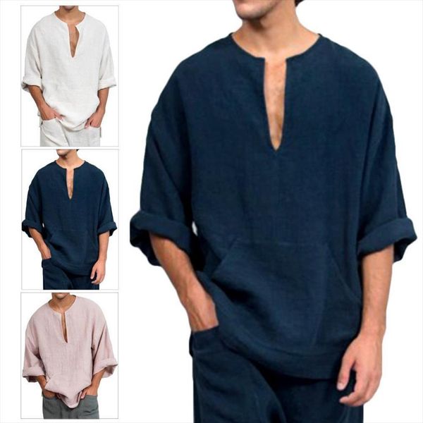 casual beach solid color mens polo v neck flare long sleeve cotton shirt blouse loose, White;black
casual beach solid color mens polo v neck flare long sleeve cotton shirt blouse loose, White;black