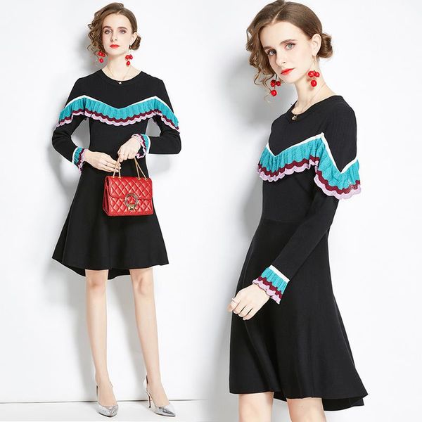 casual dresses autumn winter knitted splicing dress fashion slim long sleeve sweater bottoming, Black;gray
casual dresses autumn winter knitted splicing dress fashion slim long sleeve sweater bottoming, Black;gray